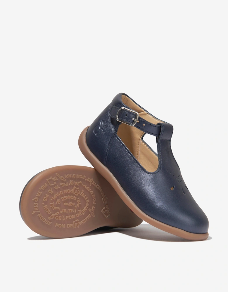 Pom D'Api Baby Boys Leather Stand-Up Salome Booties in Navy