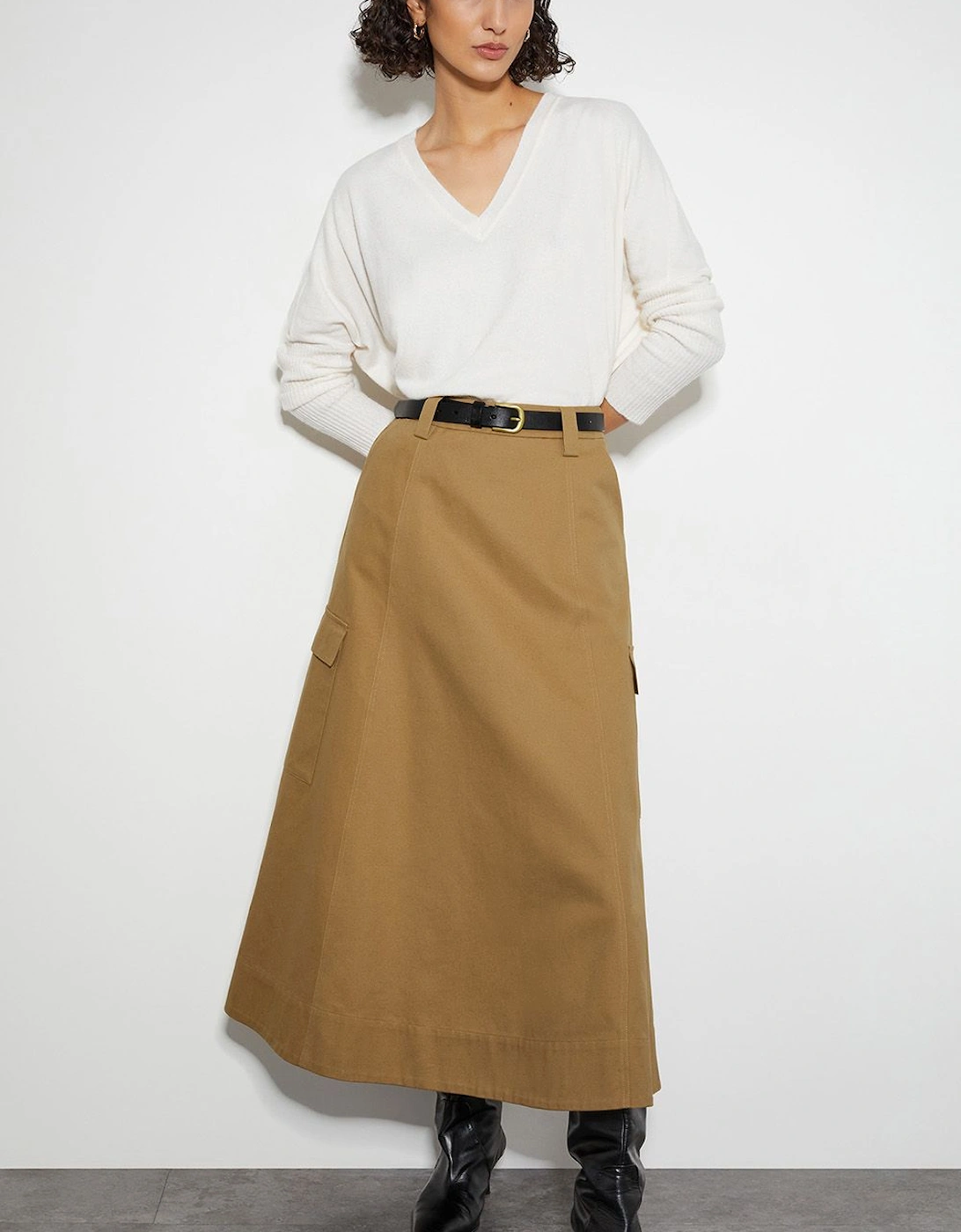 Hanna Cargo Maxi Skirt Natural, 2 of 1