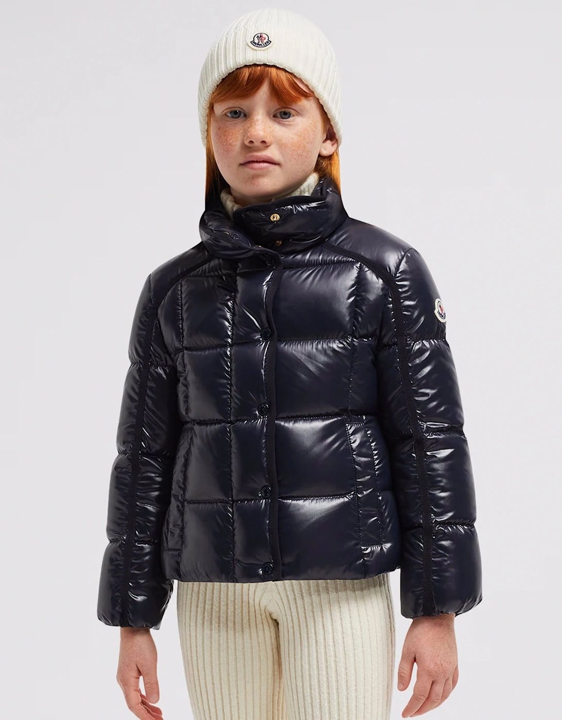 Enfant Girls Down Padded Selat Jacket in Navy, 6 of 5