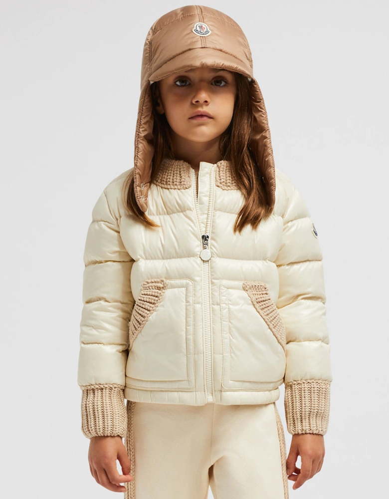 Enfant Girls Down Padded Arcelot Jacket in Ivory