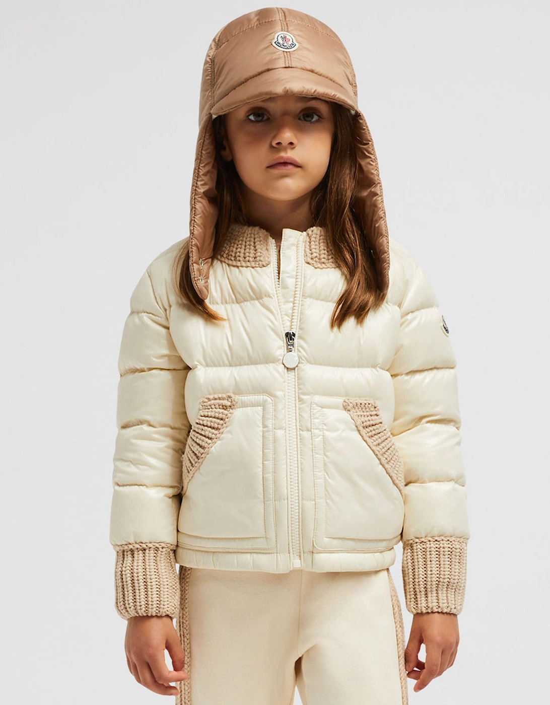 Enfant Girls Down Padded Arcelot Jacket in Ivory, 6 of 5