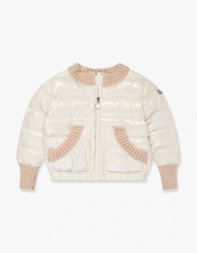 Enfant Girls Down Padded Arcelot Jacket in Ivory