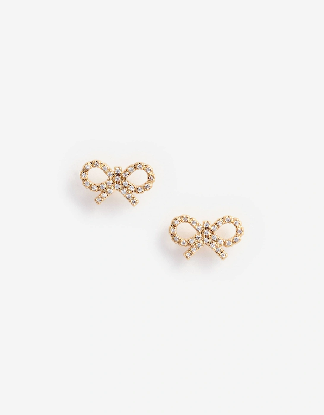 Girls Crystal Bow Earrings in Gold, 4 of 3