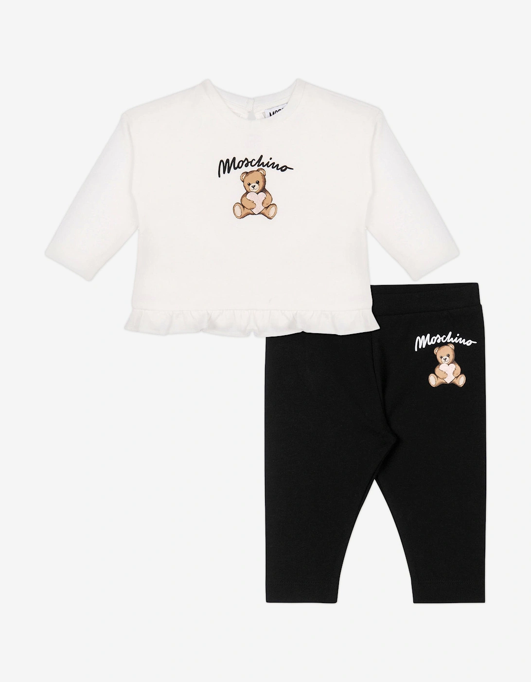 Baby Girls Teddy Bear Leggings Set in Black, 5 of 4