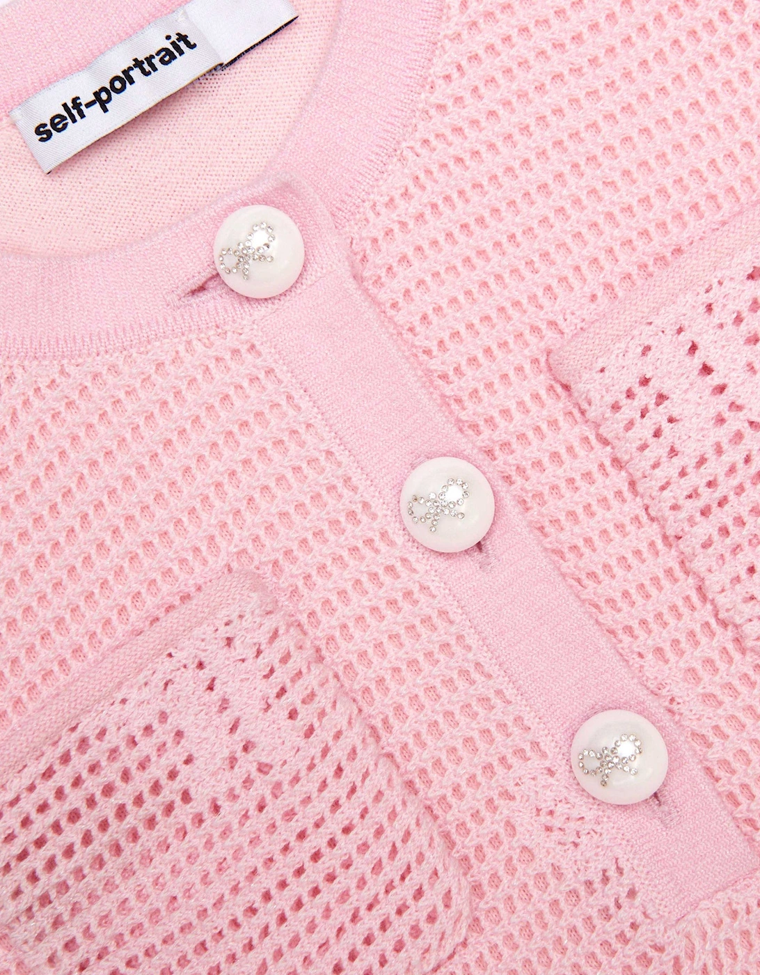 Girls Bow Crochet Knit Dress in Pink