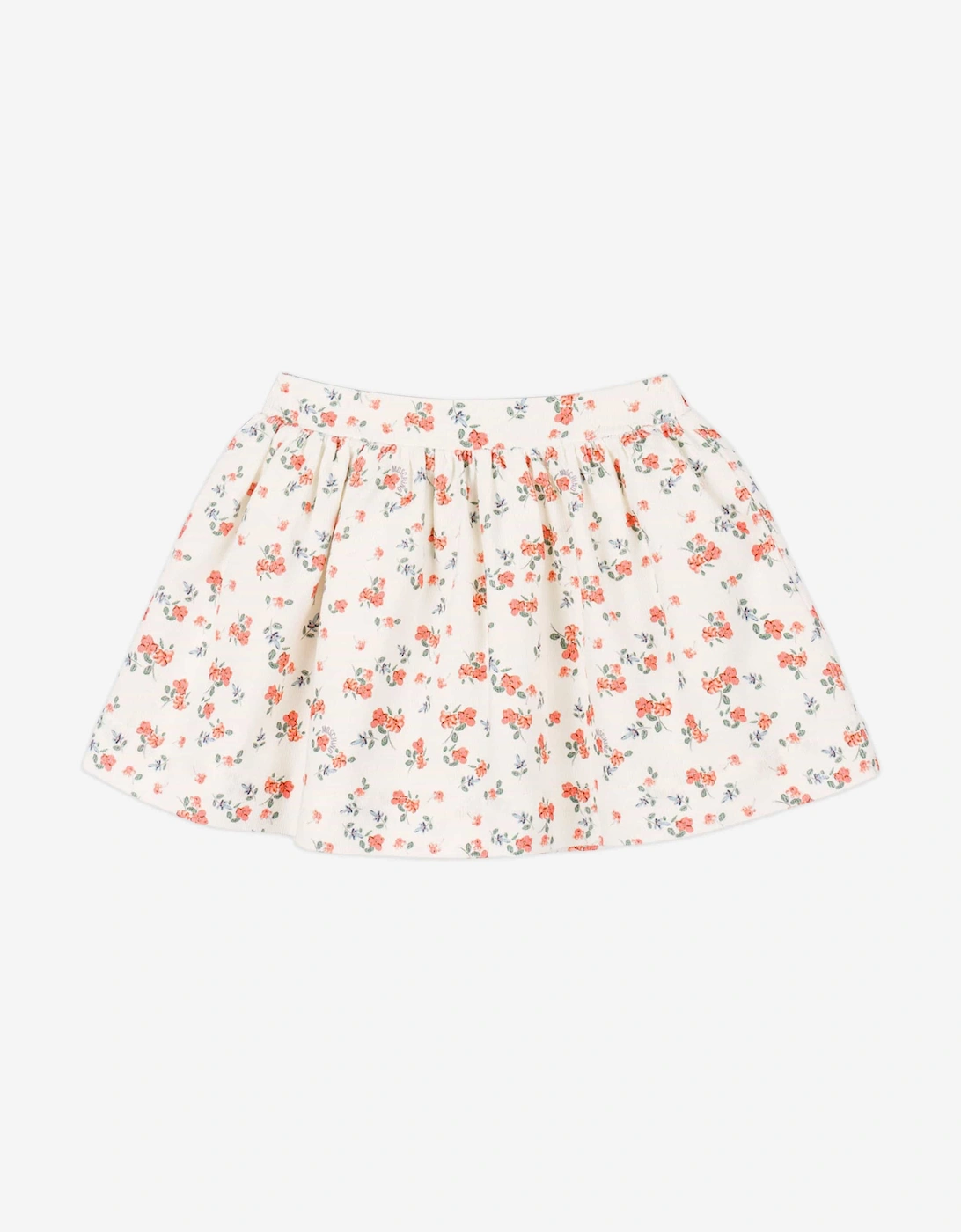 Baby Girls Floral Teddy Bear Skirt Set in Ivory