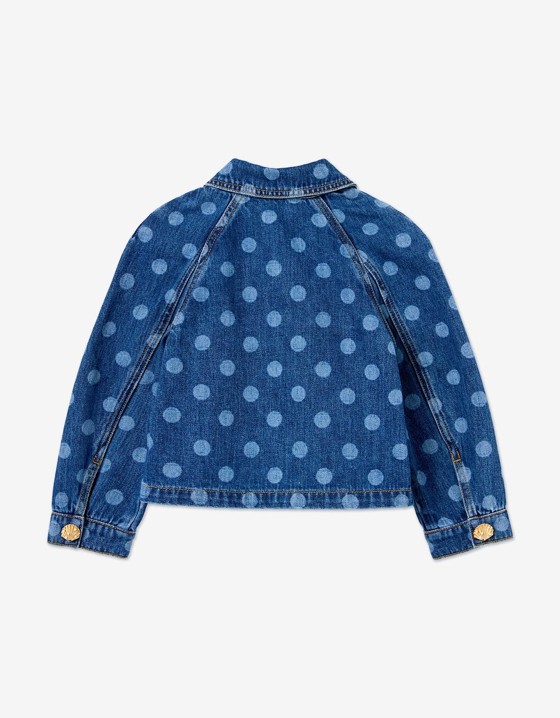 Girls Polka Dot Denim Jacket in Blue