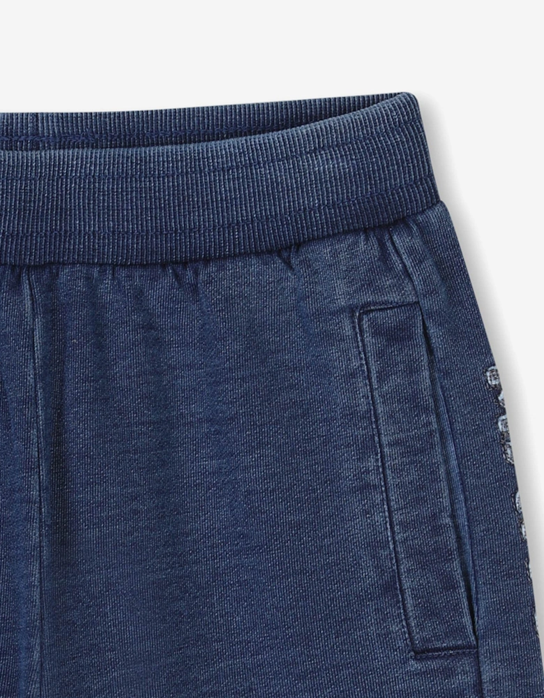 Boys Chambray Pocket Bermuda Shorts in Blue