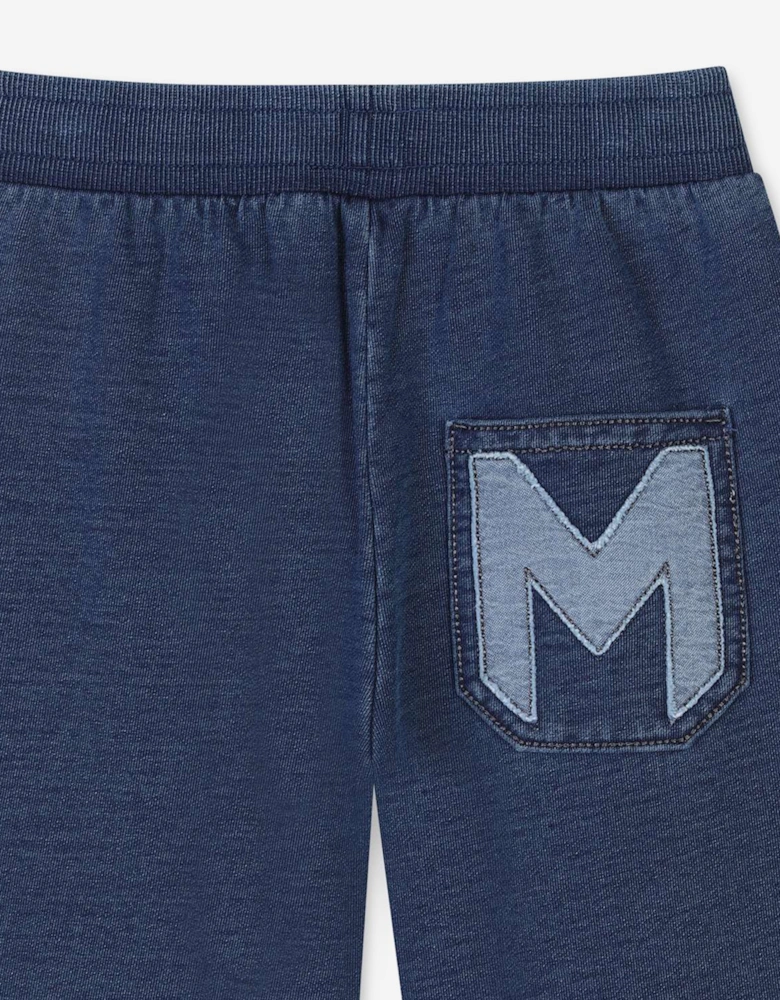 Boys Chambray Pocket Bermuda Shorts in Blue