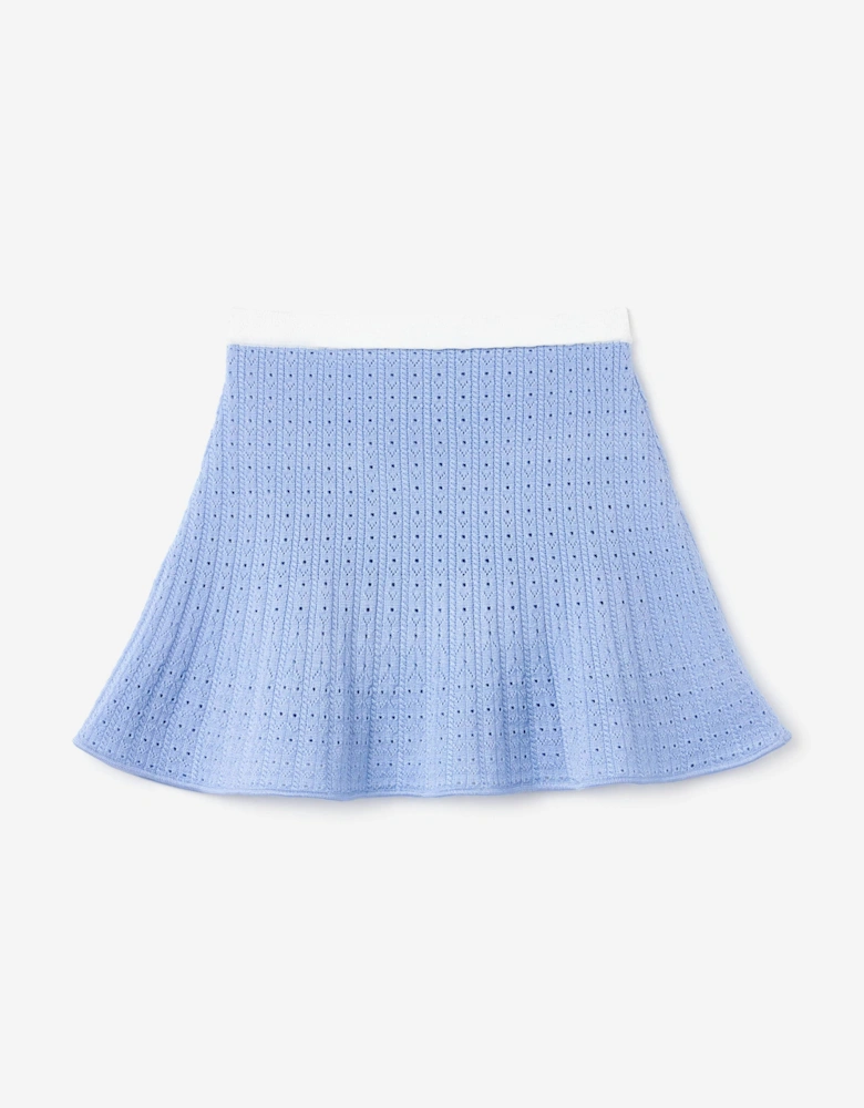 Girls Pointelle Skirt in Blue