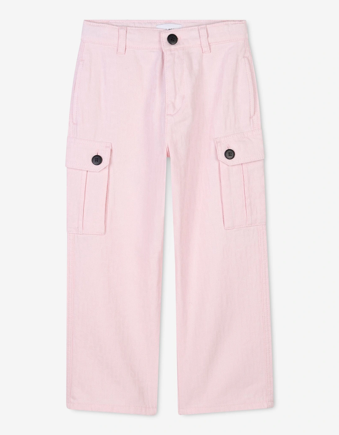 Girls Jacquard Logo Cargo Trousers in Pink, 5 of 4