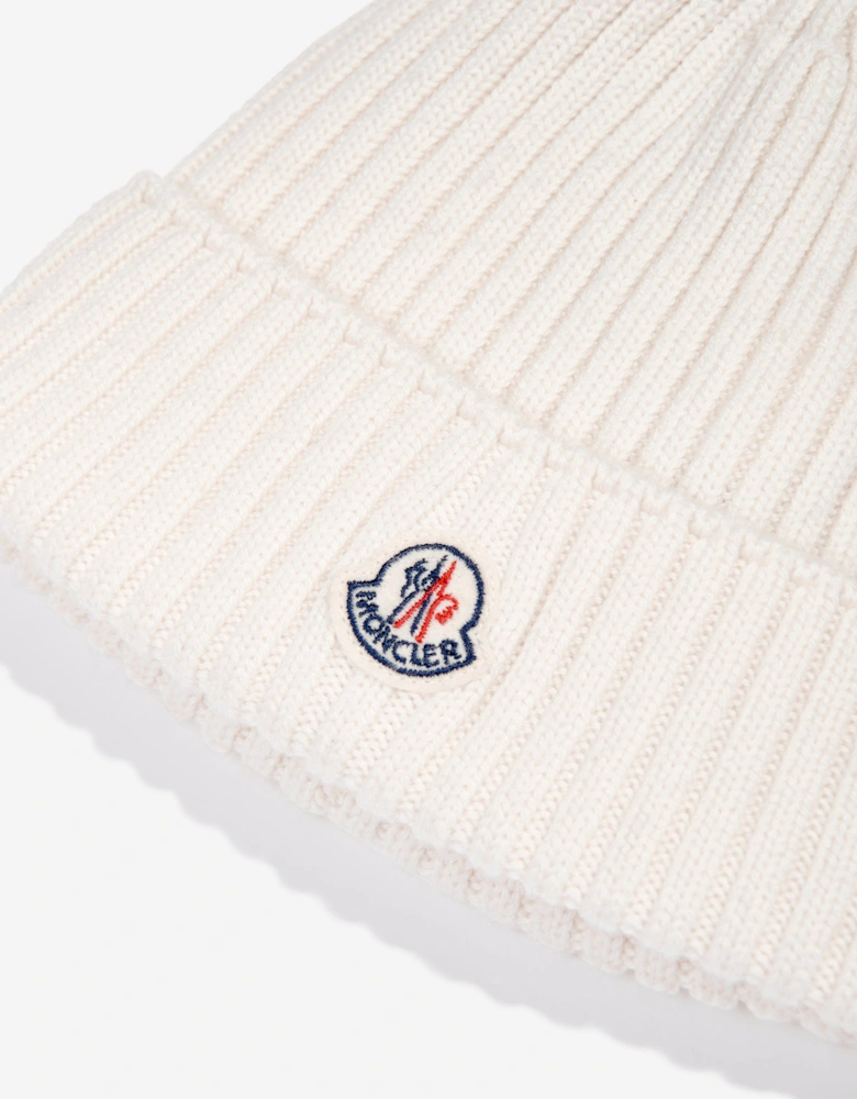 Enfant Girls Wool Beanie Hat in Ivory