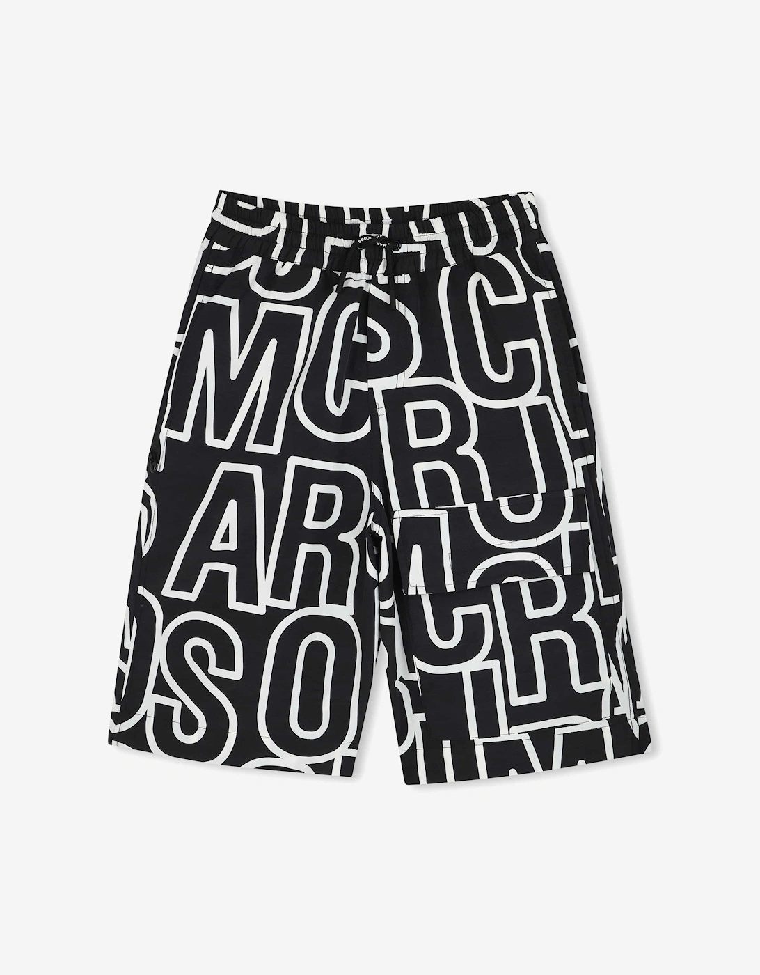 Boys Logo Print Bermuda Shorts in Black, 5 of 4