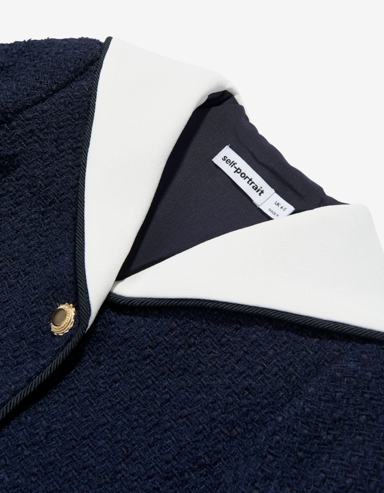 Girls Boucle Jacket in Navy