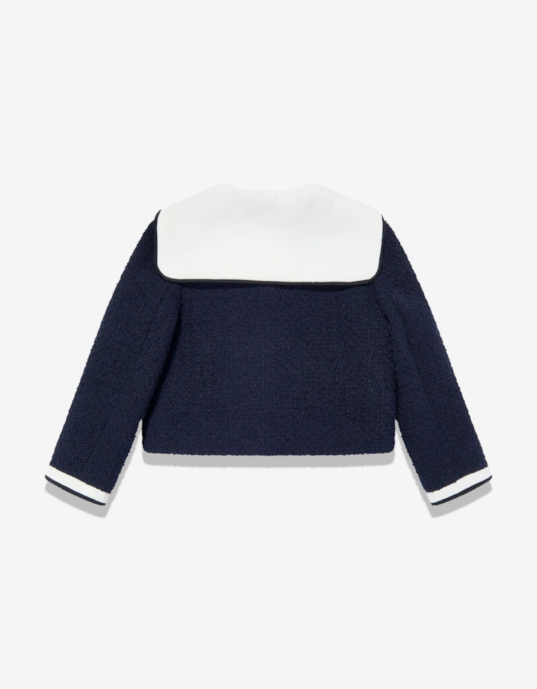 Girls Boucle Jacket in Navy