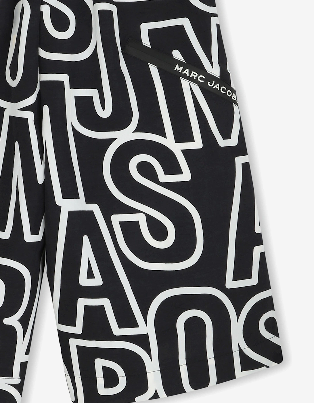 Boys Logo Print Bermuda Shorts in Black