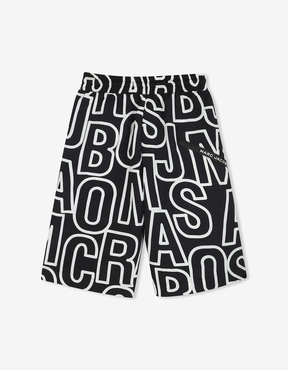 Boys Logo Print Bermuda Shorts in Black