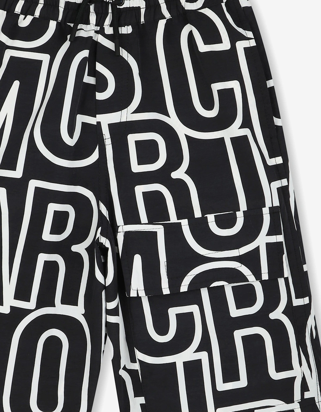 Boys Logo Print Bermuda Shorts in Black