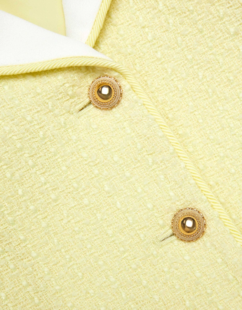 Girls Boucle Jacket in Yellow