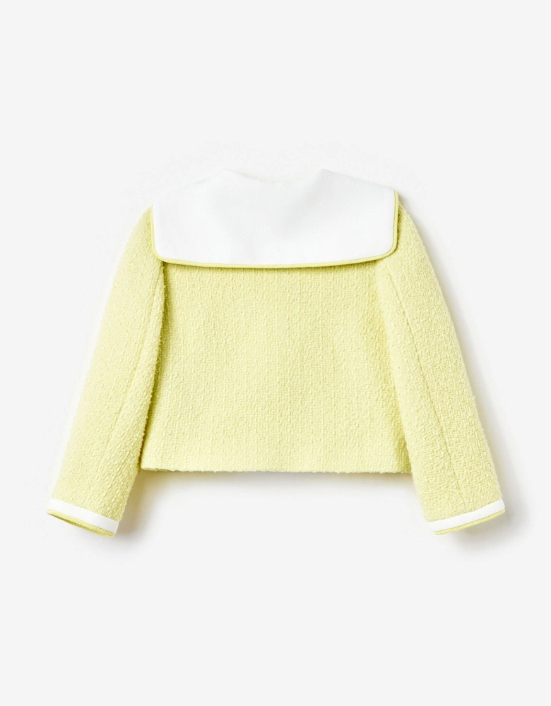 Girls Boucle Jacket in Yellow