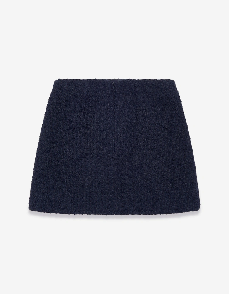 Girls Boucle Skirt in Navy