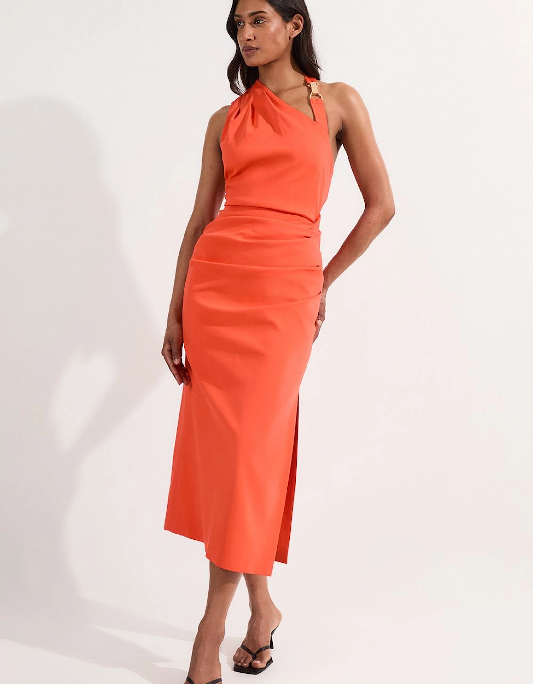 Polished Tailored Asymmetric Back Midi Dress, 2 of 1