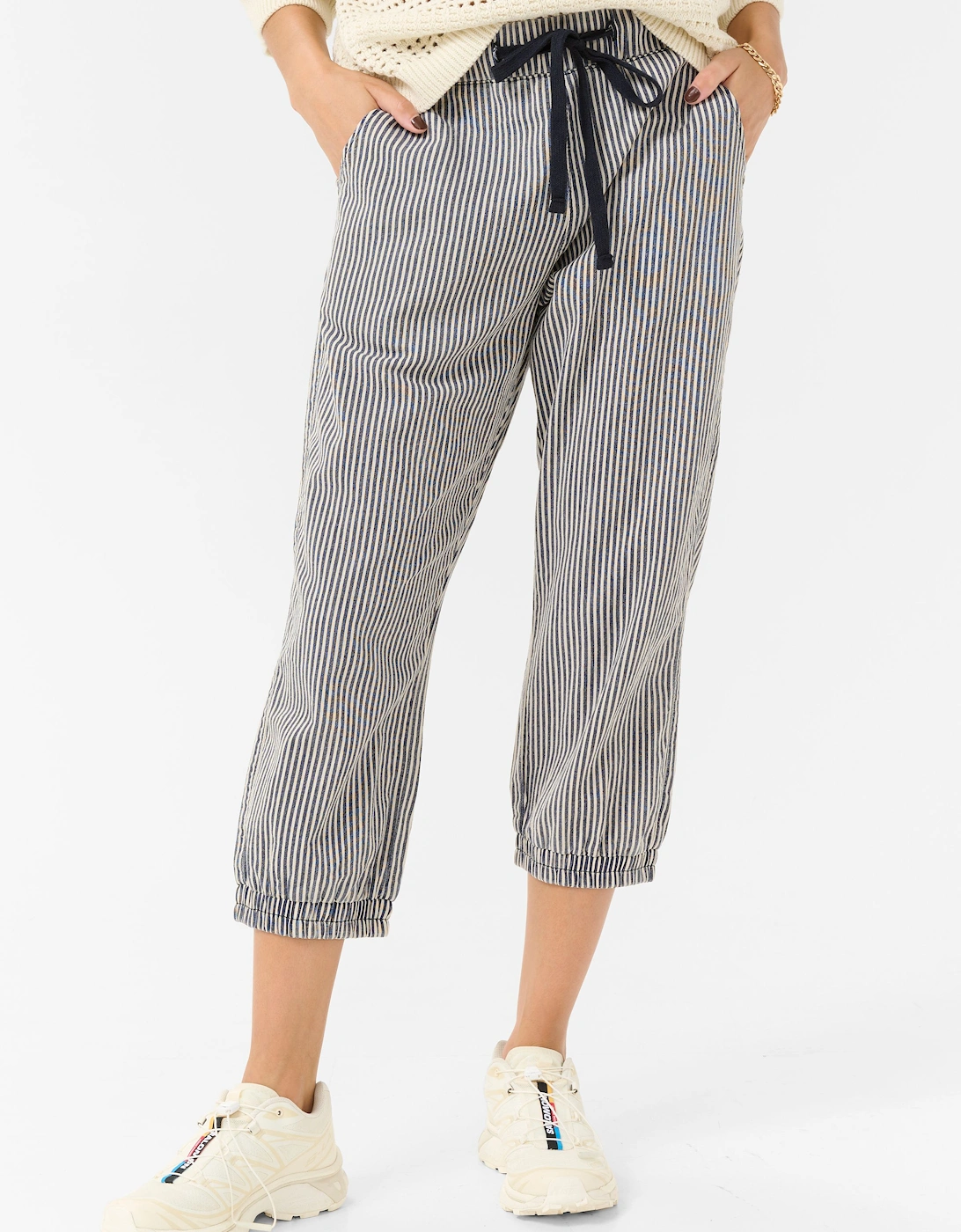 KAnaya Striped Cropped Capri Trousers Striped, 2 of 1