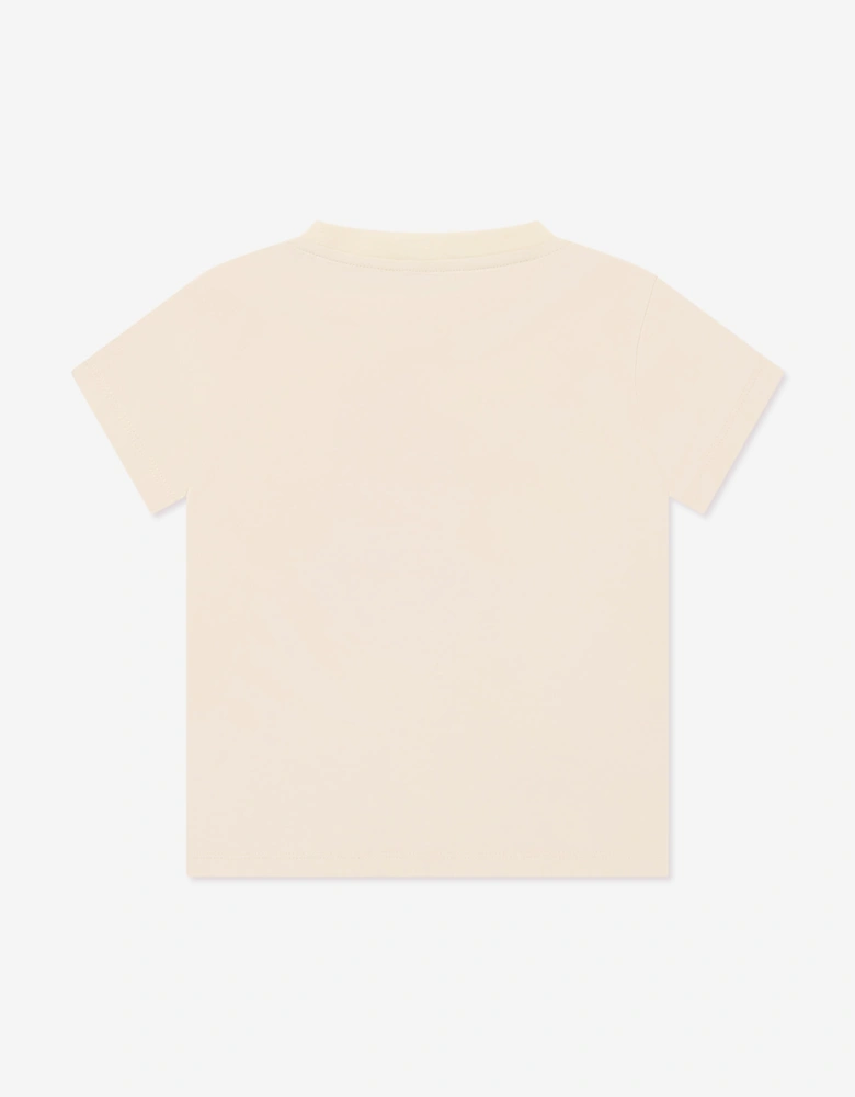 Enfant Girls Bear Motif Logo T-Shirt in Ivory