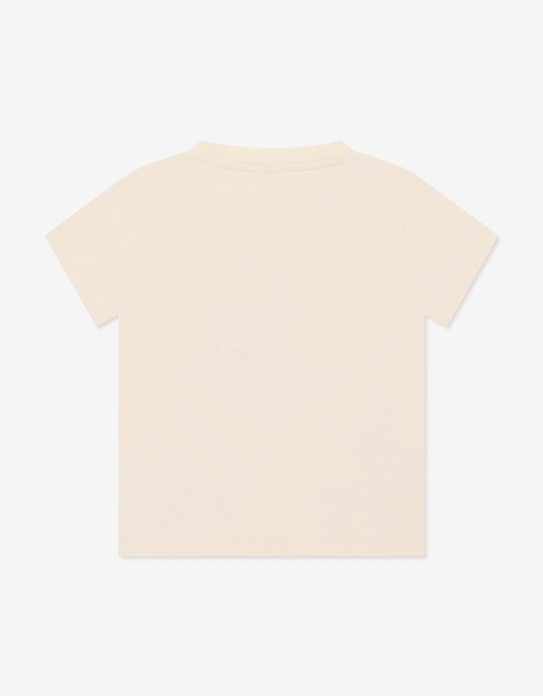 Enfant Girls Bear Motif Logo T-Shirt in Ivory