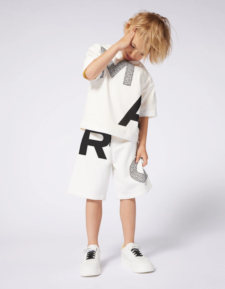 Boys Logo Bermuda Shorts in Ivory