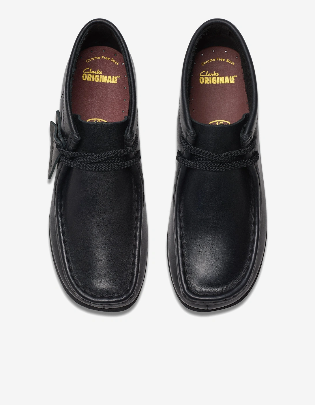 Kids Leather Wallabee Boots in Black