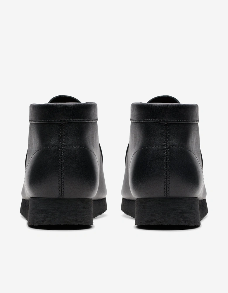 Kids Leather Wallabee Boots in Black