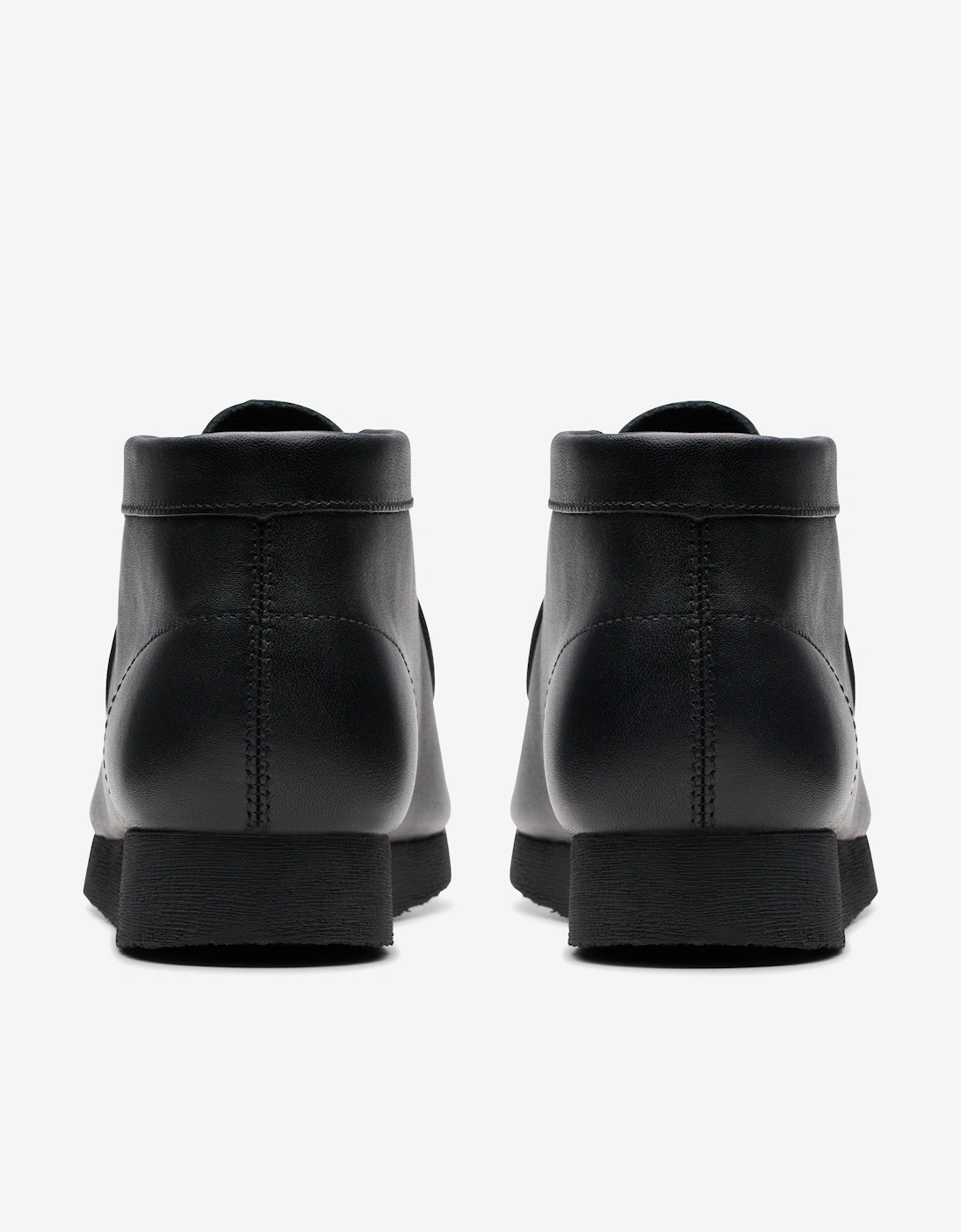 Kids Leather Wallabee Boots in Black