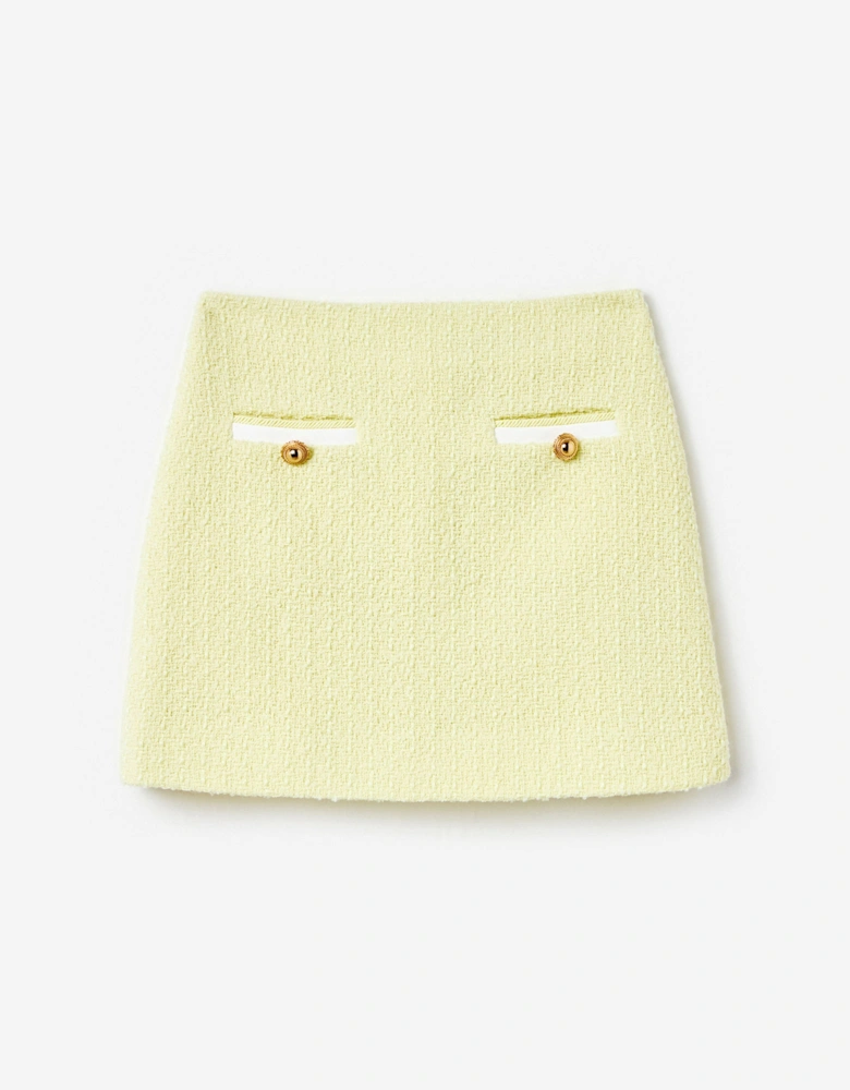 Girls Boucle Skirt in Yellow