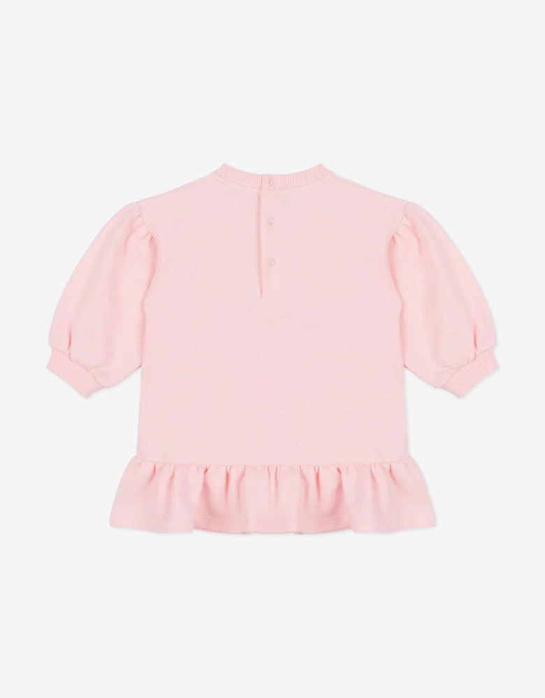 Baby Girls Teddy Bear Sweater Dress in Pink