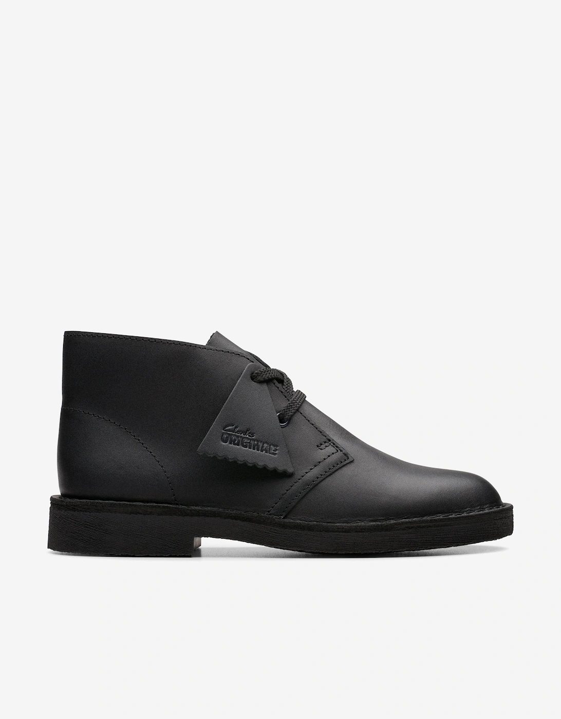 Kids Leather Desert Boots in Black, 5 of 4