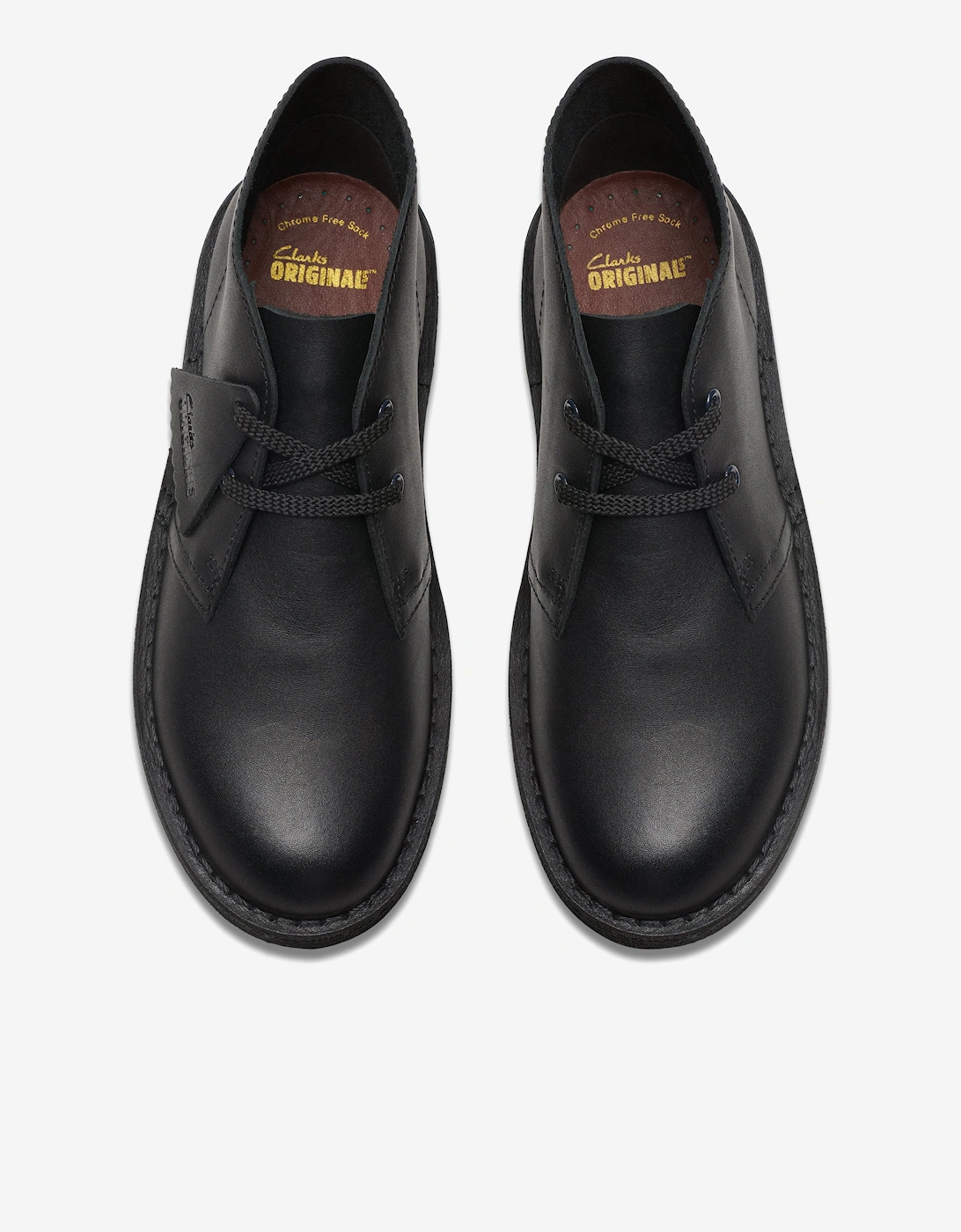 Kids Leather Desert Boots in Black