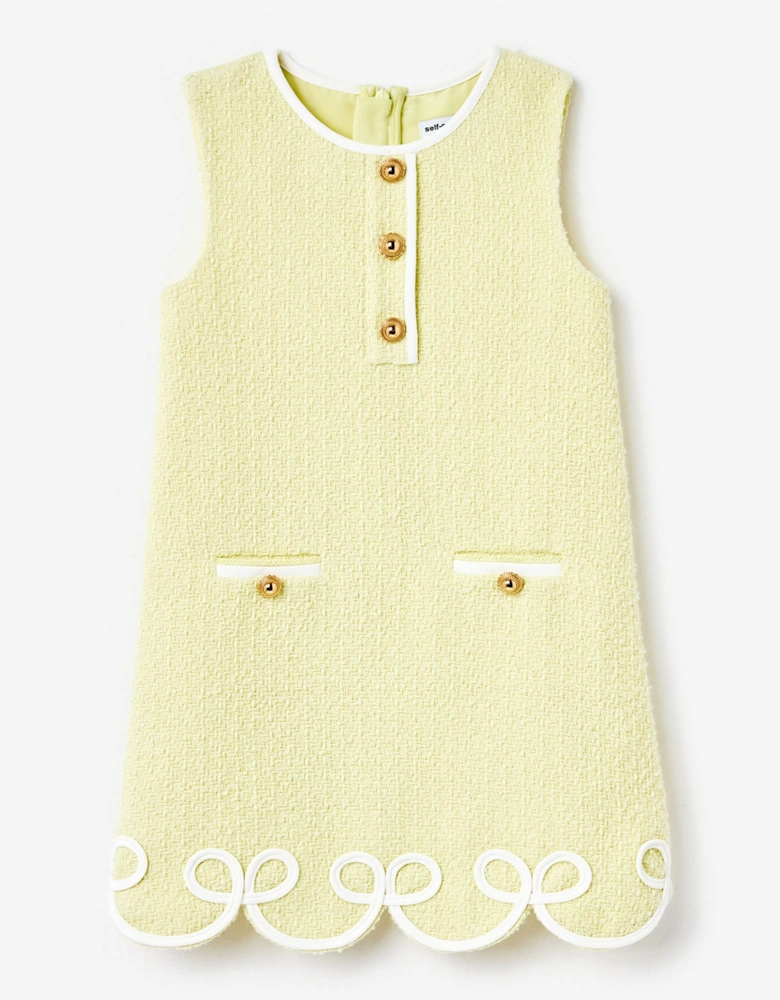 Girls Boucle Dress in Yellow
