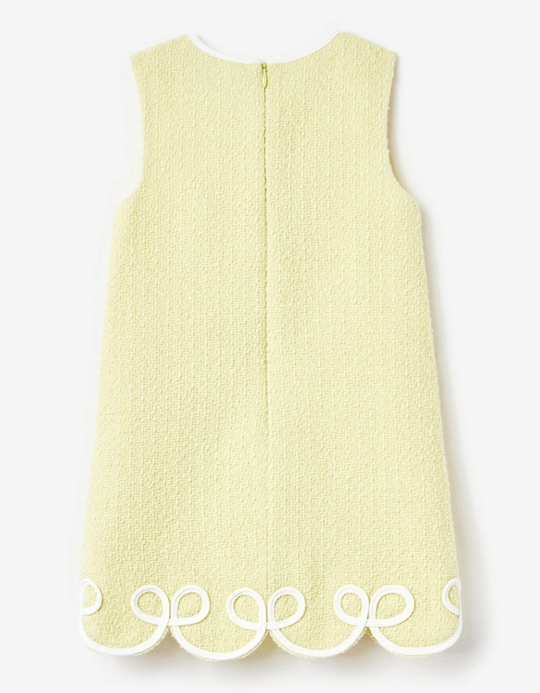 Girls Boucle Dress in Yellow