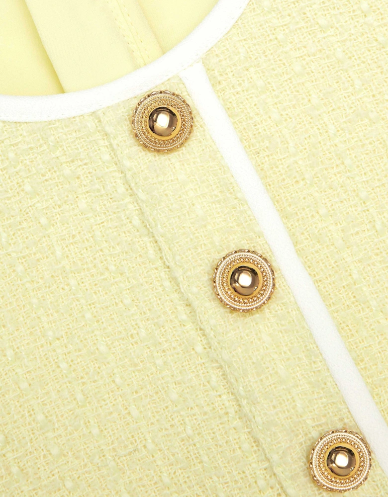 Girls Boucle Dress in Yellow