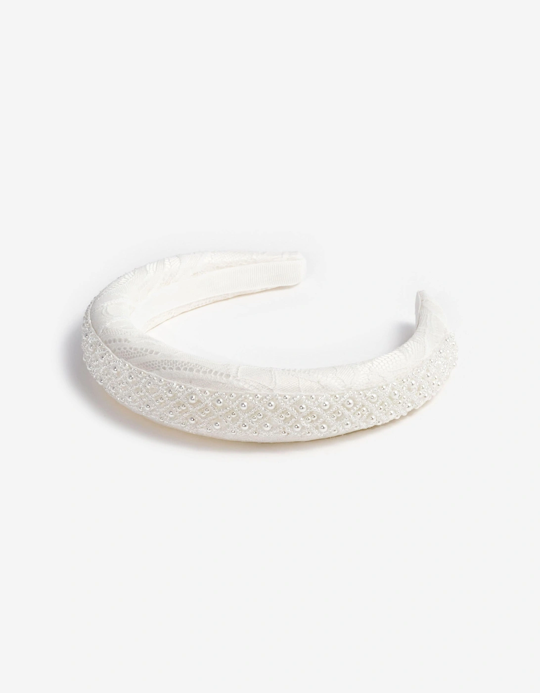 Girls Lace Headband in White
