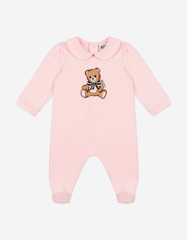 Baby Girls Teddy Bear Babygrow Gift Set in Pink