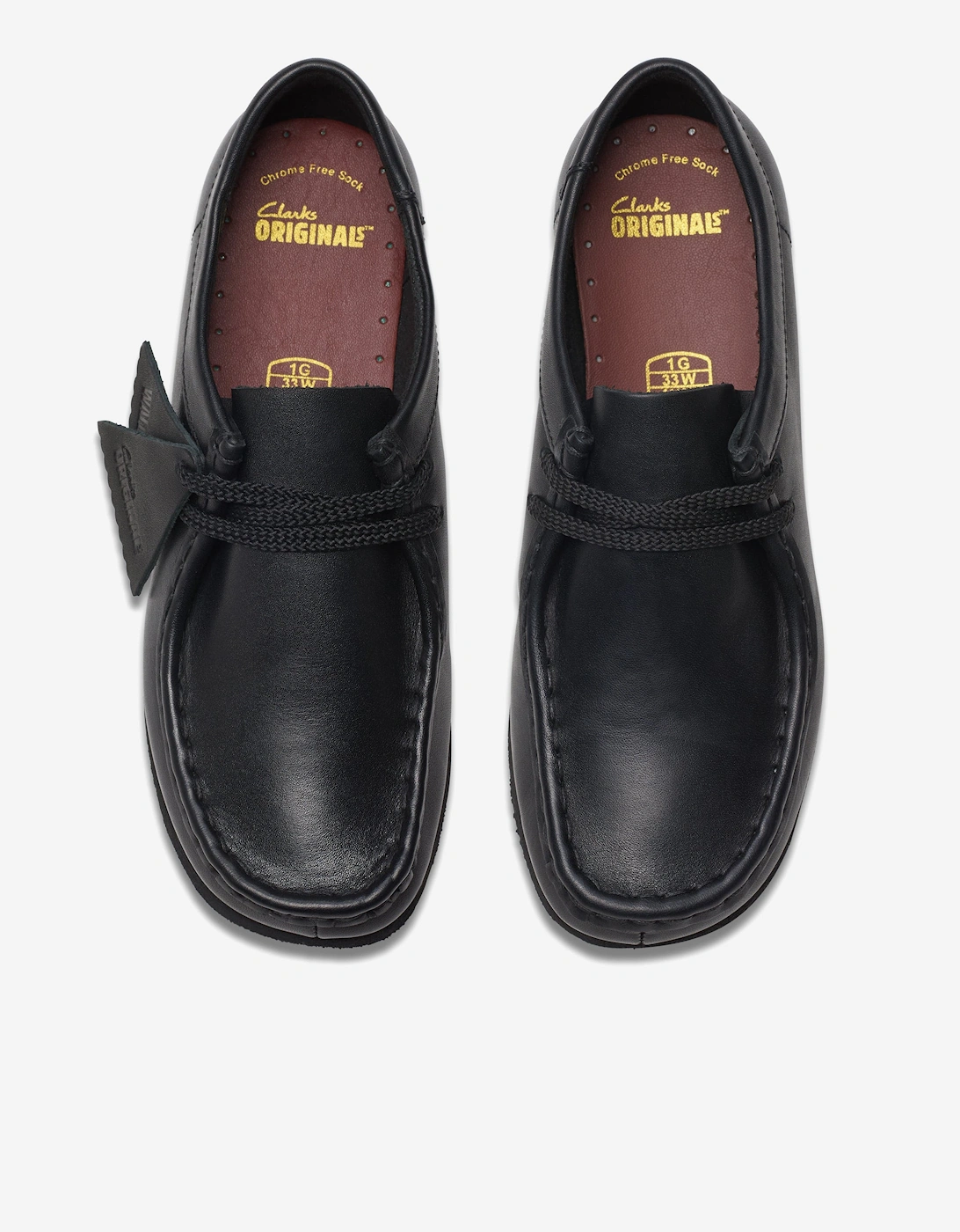 Kids Leather Wallabee Shoes in Black