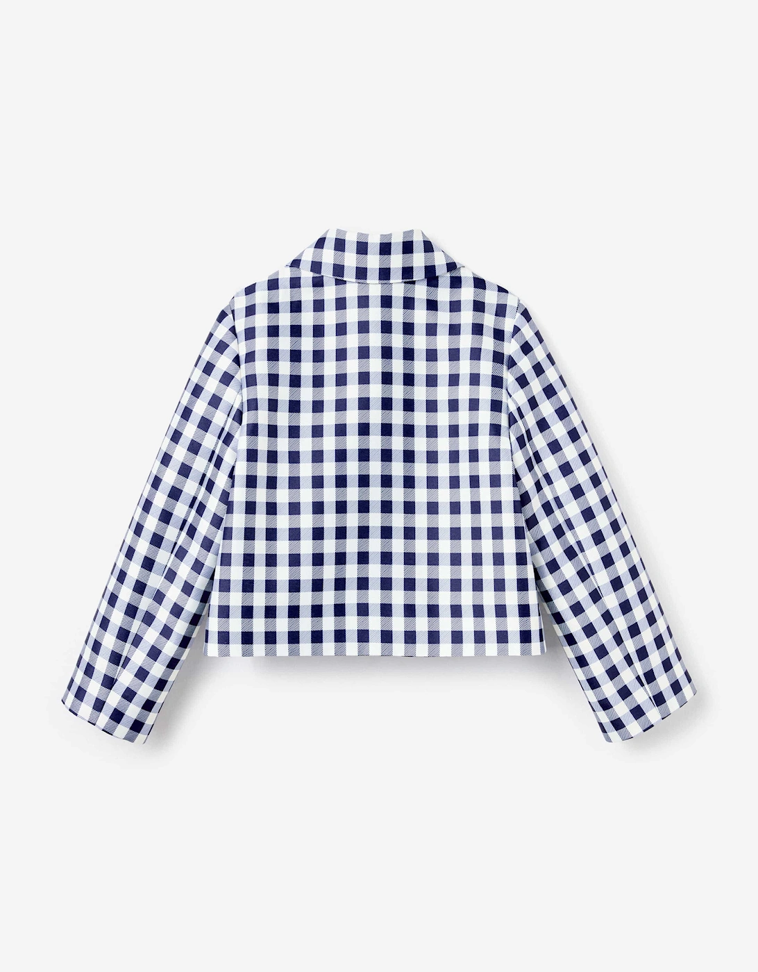 Girls Gingham Taffeta Jacket in Navy