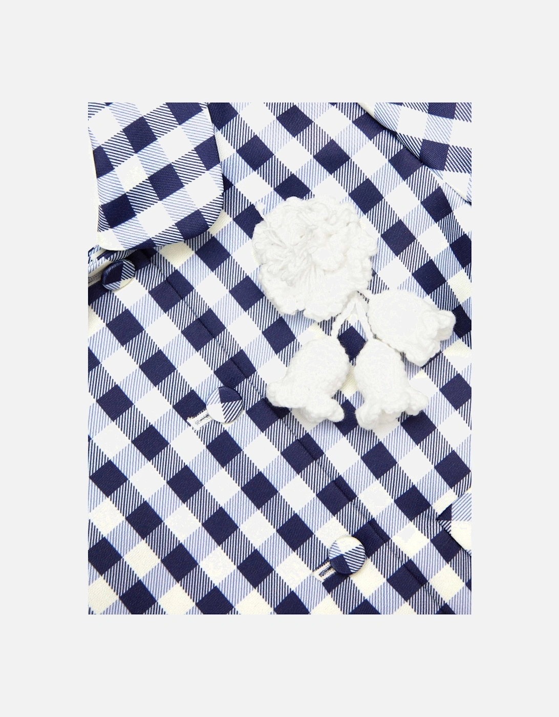 Girls Gingham Taffeta Jacket in Navy