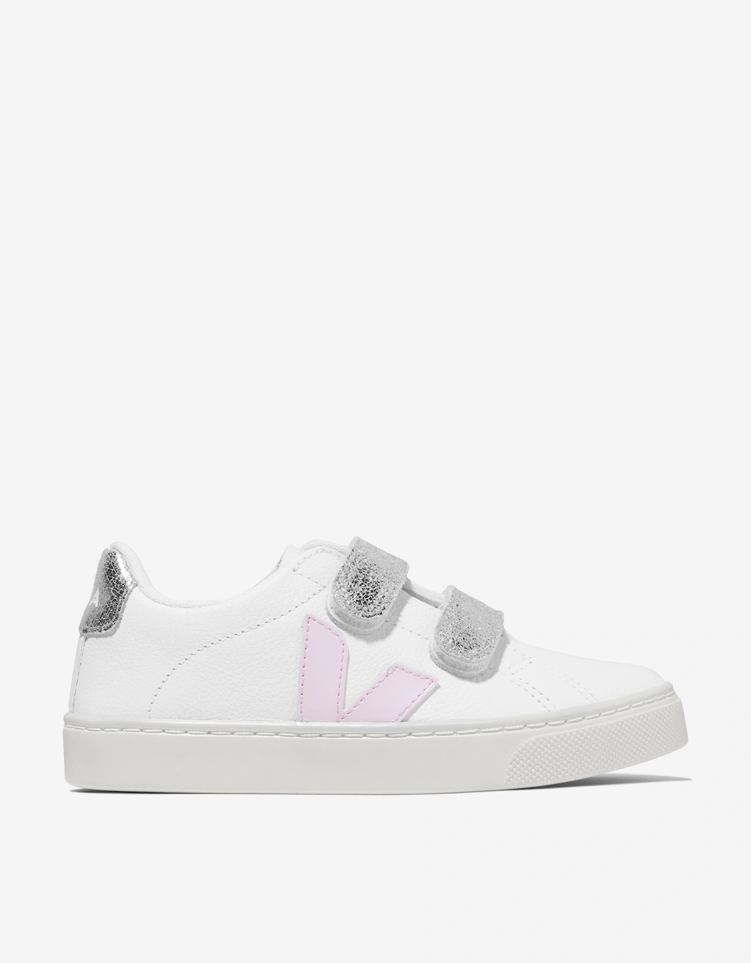 Girls ChromeFree Leather Esplar Trainers in White, 5 of 4