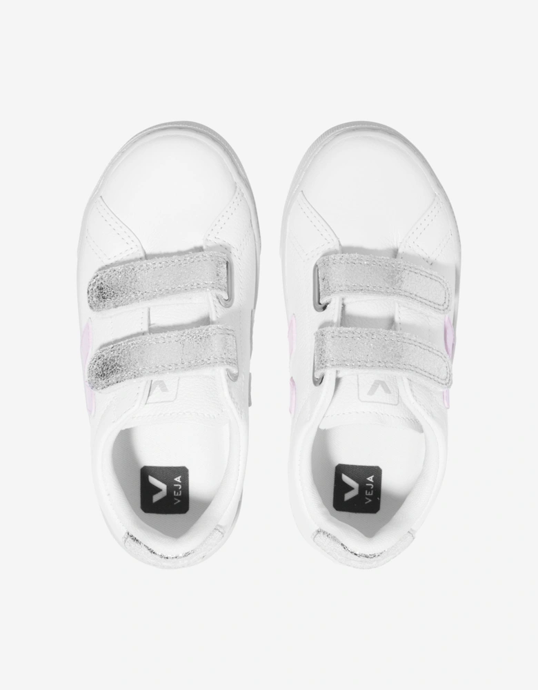 Girls ChromeFree Leather Esplar Trainers in White