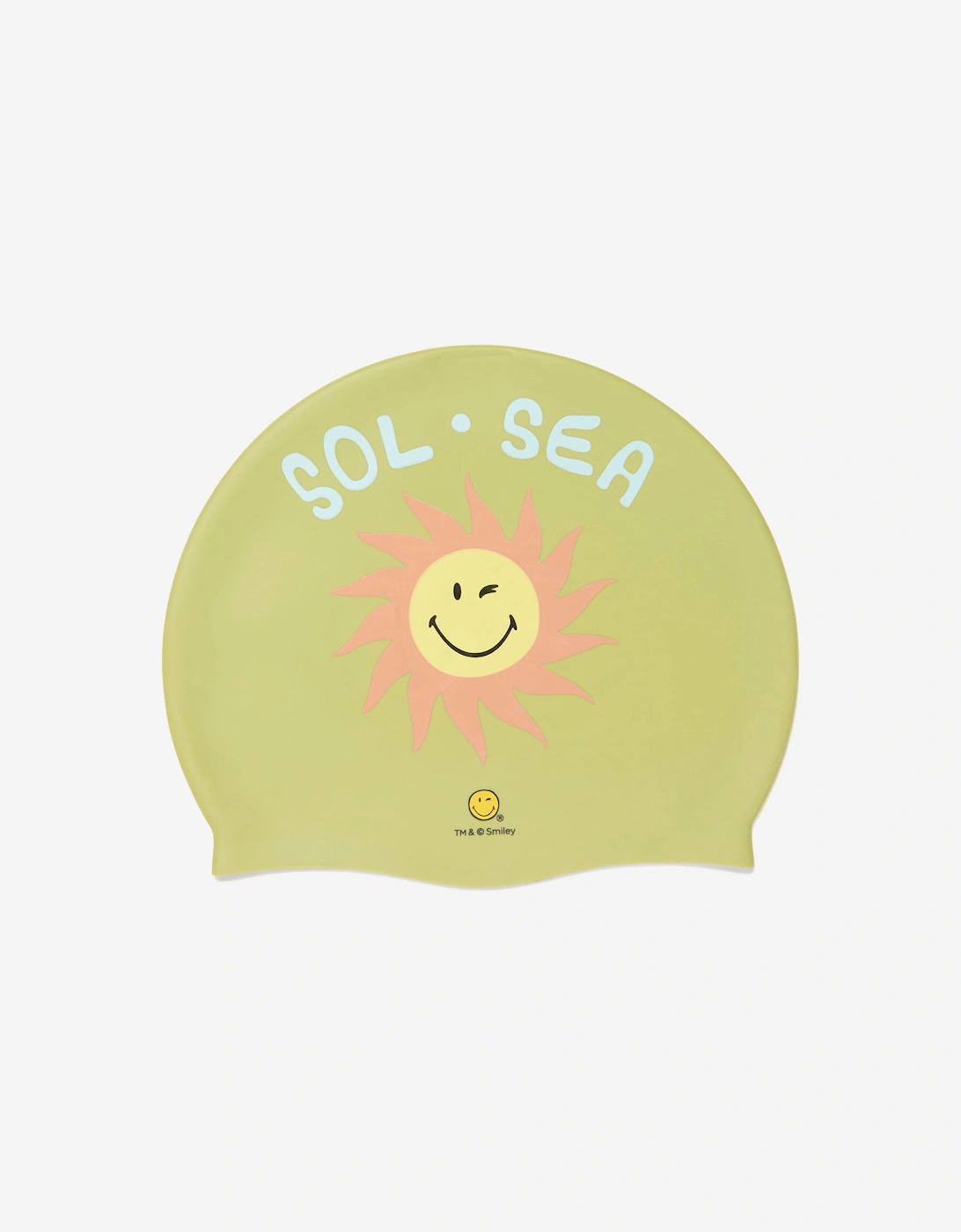 Kids Smiley World Swimming Cap in Green