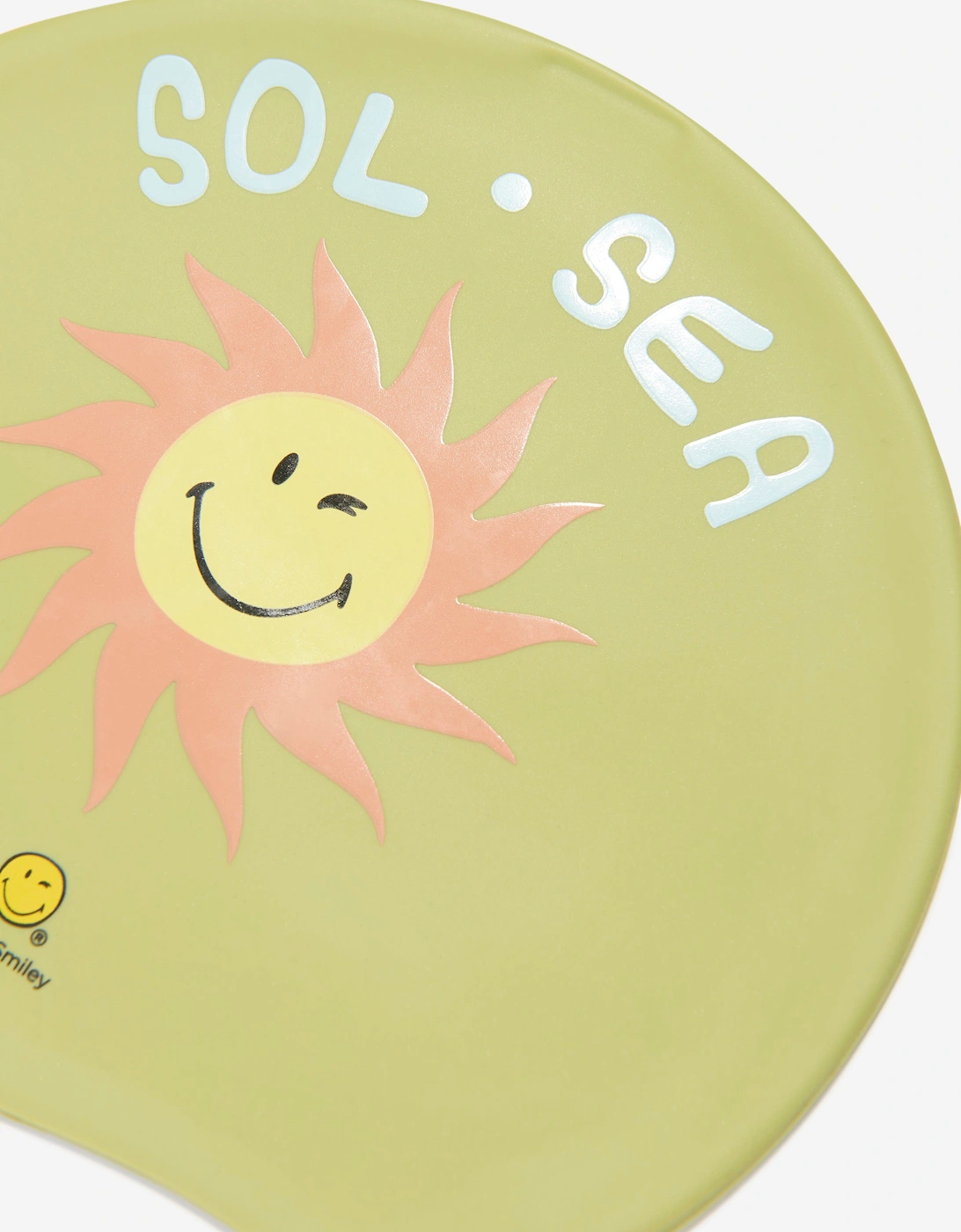 Kids Smiley World Swimming Cap in Green