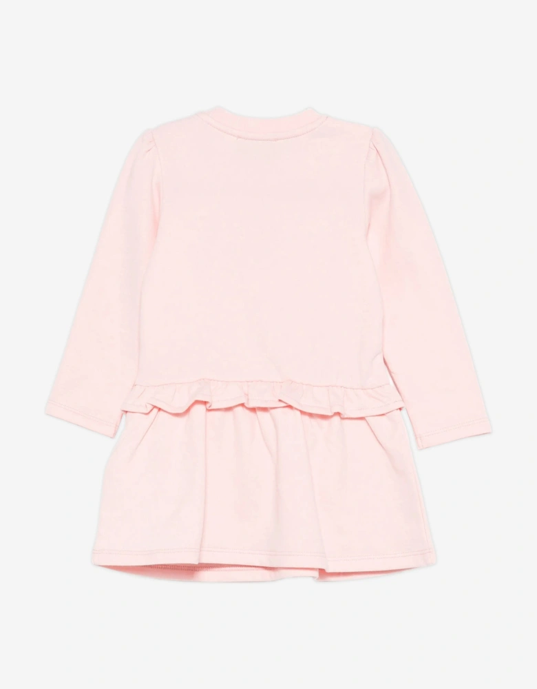 Baby Girls Bear Logo Dress in Pink